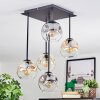 Ripoll ceiling light, globe light Amber, clear, Smoke-coloured, 5-light sources