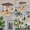 Ripoll ceiling light, globe light Amber, clear, Smoke-coloured, 5-light sources