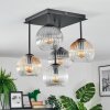 Koyoto ceiling light, globe light Amber, clear, Smoke-coloured, 5-light sources