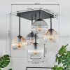 Koyoto ceiling light, globe light Amber, clear, Smoke-coloured, 5-light sources