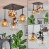 Ripoll ceiling light, globe light Amber, clear, Smoke-coloured, 5-light sources
