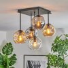 Ripoll ceiling light, globe light Amber, clear, Smoke-coloured, 5-light sources