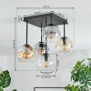 Ripoll ceiling light, globe light Amber, clear, Smoke-coloured, 5-light sources