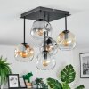 Ripoll ceiling light, globe light Amber, clear, Smoke-coloured, 5-light sources