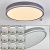 Salmi ceiling light, Panel LED grey, silver, 1-light source, Remote control