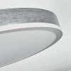 Salmi ceiling light, Panel LED grey, silver, 1-light source, Remote control