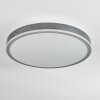 Salmi ceiling light, Panel LED grey, silver, 1-light source, Remote control