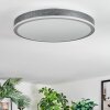 Salmi ceiling light, Panel LED grey, silver, 1-light source, Remote control