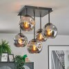 Ripoll ceiling light, globe light Smoke-coloured, 5-light sources