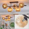 Ripoll ceiling light, globe light Amber, 5-light sources