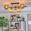 Ripoll ceiling light, globe light Amber, 5-light sources