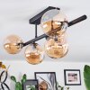 Chehalis ceiling light, globe light Amber, 5-light sources