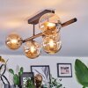 Chehalis ceiling light, globe light Amber, 5-light sources