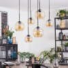 Koyoto hanging light, globe light, pendant light Amber, 6-light sources