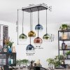 Koyoto hanging light, globe light, pendant light blue, gold, green, clear, coppery, 6-light sources