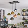 Koyoto hanging light, globe light, pendant light blue, gold, green, clear, coppery, 6-light sources