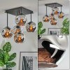 Ripoll ceiling light, globe light chrome, Smoke-coloured, 5-light sources