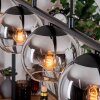 Koyoto hanging light, globe light, pendant light chrome, clear, Smoke-coloured, 5-light sources
