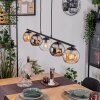 Koyoto hanging light, globe light, pendant light Amber, chrome, clear, Smoke-coloured, 5-light sources