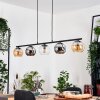 Koyoto hanging light, globe light, pendant light Amber, chrome, clear, Smoke-coloured, 5-light sources