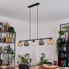 Koyoto hanging light, globe light, pendant light Amber, chrome, clear, Smoke-coloured, 5-light sources