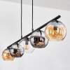 Koyoto hanging light, globe light, pendant light Amber, chrome, clear, Smoke-coloured, 5-light sources