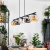 Koyoto hanging light, globe light, pendant light Amber, chrome, clear, Smoke-coloured, 5-light sources