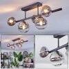 Chehalis ceiling light, globe light clear, Smoke-coloured, 5-light sources