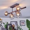 Chehalis ceiling light, globe light clear, Smoke-coloured, 5-light sources