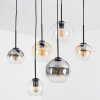 Koyoto hanging light, globe light, pendant light Amber, clear, Smoke-coloured, 6-light sources
