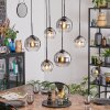 Koyoto hanging light, globe light, pendant light clear, Smoke-coloured, 6-light sources