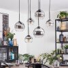 Koyoto hanging light, globe light, pendant light clear, Smoke-coloured, 6-light sources