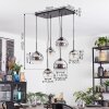 Koyoto hanging light, globe light, pendant light clear, Smoke-coloured, 6-light sources