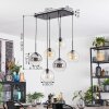Koyoto hanging light, globe light, pendant light Amber, clear, Smoke-coloured, 6-light sources