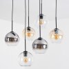 Koyoto hanging light, globe light, pendant light Amber, clear, Smoke-coloured, 6-light sources