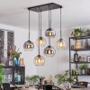 Koyoto hanging light, globe light, pendant light Amber, clear, Smoke-coloured, 6-light sources
