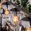 Gastor hanging light, globe light, pendant light Amber, clear, Smoke-coloured, 5-light sources