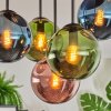 Gastor ceiling light, globe light blue, green, coppery, 5-light sources