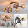 Ripoll ceiling light, globe light Amber, Smoke-coloured, 8-light sources