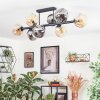 Ripoll ceiling light, globe light Amber, Smoke-coloured, 8-light sources