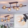 Chehalis ceiling light, globe light Amber, clear, 5-light sources