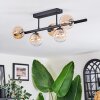 Chehalis ceiling light, globe light Amber, clear, 5-light sources