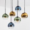 Koyoto hanging light, globe light, pendant light blue, gold, green, clear, 6-light sources
