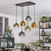 Koyoto hanging light, globe light, pendant light blue, gold, green, clear, 6-light sources