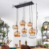 Koyoto hanging light, globe light, pendant light Amber, 6-light sources