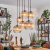 Koyoto hanging light, globe light, pendant light Amber, clear, 6-light sources