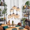Koyoto hanging light, globe light, pendant light Amber, clear, 6-light sources