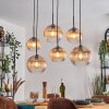 Koyoto hanging light, globe light, pendant light Amber, clear, 6-light sources