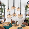 Koyoto hanging light, globe light, pendant light Amber, clear, 6-light sources