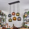 Koyoto hanging light, globe light, pendant light blue, gold, green, coppery, 6-light sources